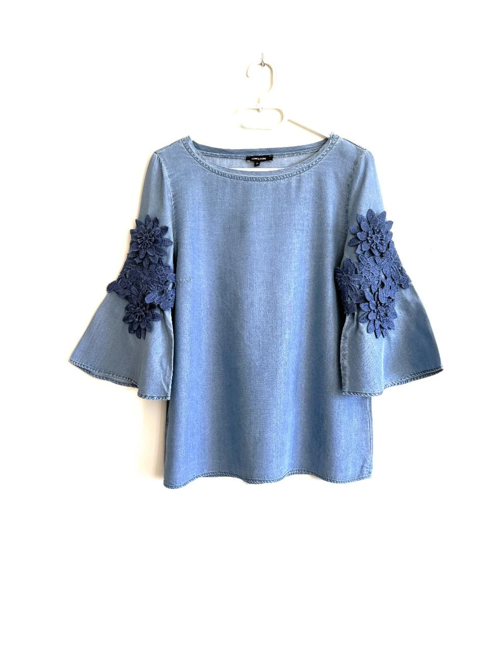 🌼 Blusa lyocell More & More – tamanho 36 – look jeans e mangas bordadas – photo 9